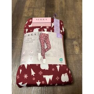 Serra Ladies Fleece Lined Christmas Leggings Cozy Winter Holiday Print XL lounge